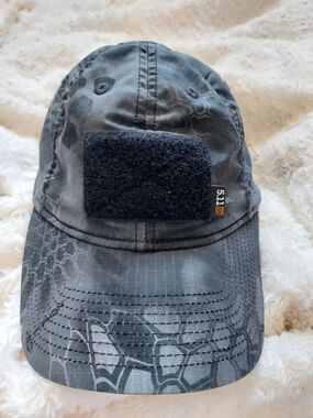 5.11 Tactical Black Kryptek-Pattern Flag Bearer Adjustable One Size Patch Cap